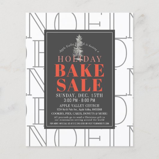 NOEL Holiday Bake Sale White Flyer (Voorkant)