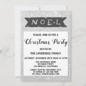 Noel Holiday Kerstfeest Grey Silver Glitter Kaart (Voorkant)