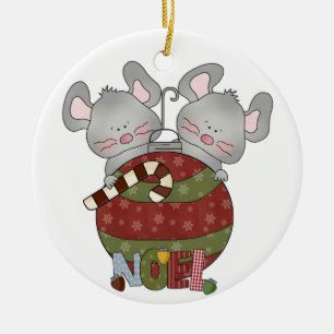 Noel Holiday Mice Kerstornament Keramisch Ornament
