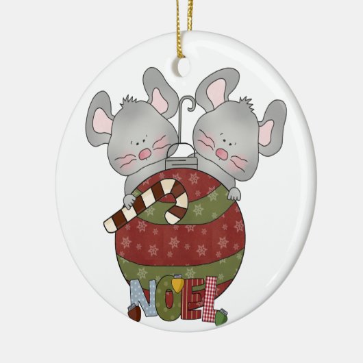 Noel Holiday Mice Kerstornament Keramisch Ornament (Links)
