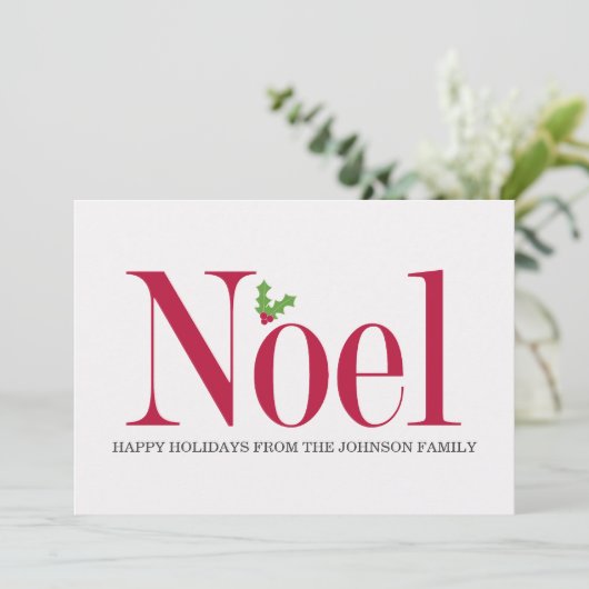 Noel Holly Design Holiday Flat-kaarten Feestdagenkaart (Staand voorkant)