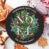 NOEL Hulstbesjes Kerstmis Thuisgemaakt Ronde Sticker