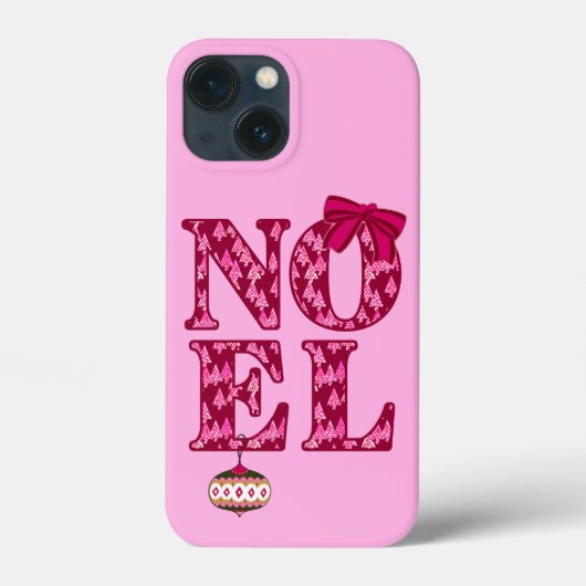 NOEL in een Bourgondisch kerstboompatroon Case-Mate iPhone Case (Achterkant)