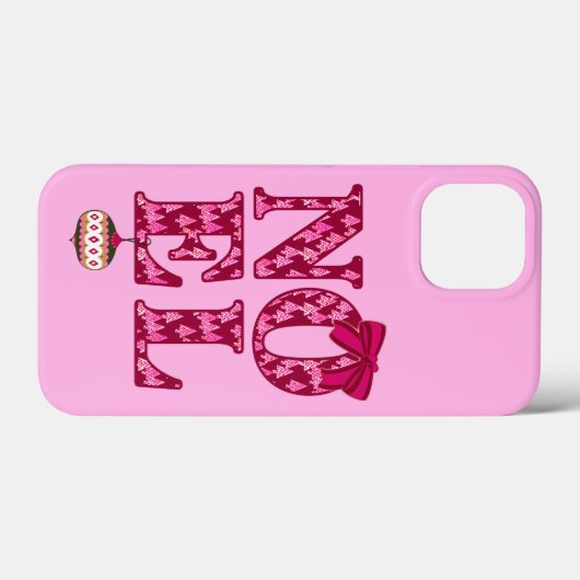 NOEL in een Bourgondisch kerstboompatroon Case-Mate iPhone Case (Achterkant (horizontaal))