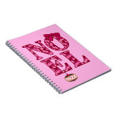 NOEL in een Bourgondisch kerstboompatroon Notitieboek (Rechterzijde)