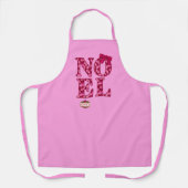 NOEL in een Bourgondisch kerstboompatroon Schort (Voorkant)