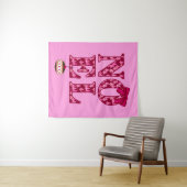 NOEL in een Bourgondisch kerstboompatroon Wandkleed (In Situ (horizontaal))