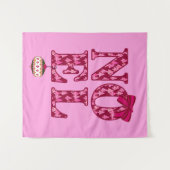 NOEL in een Bourgondisch kerstboompatroon Wandkleed (Voorkant (horizontaal))