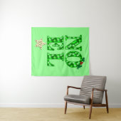 NOEL in een groen kerstboompatroon Wandkleed (In Situ (horizontaal))