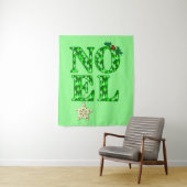 NOEL in een groen kerstboompatroon Wandkleed (In situ)