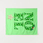 NOEL in een groen kerstboompatroon Wandkleed (Voorkant (horizontaal))