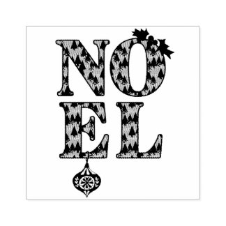 NOEL in een kerstboom patroon Rubberstempel