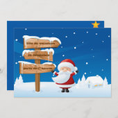 Noël Invitation de fête de vacances de Santa Kaart (Voorkant / Achterkant)