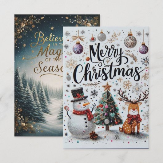 Noel-kaart - Merry Christmas (Voorkant / Achterkant)