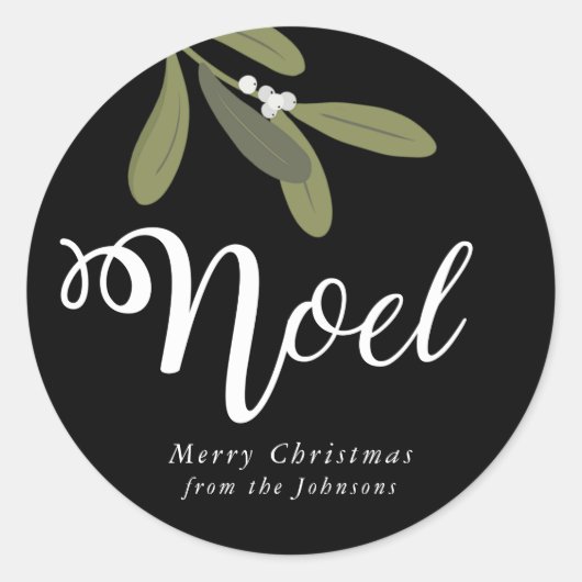 Noel -Kerst ronde sticker (Voorkant)