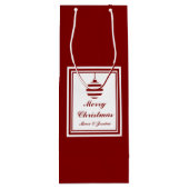 NOEL Kerst Rood & Wit Gepersonaliseerd Wijn Cadeautas (Achterkant)