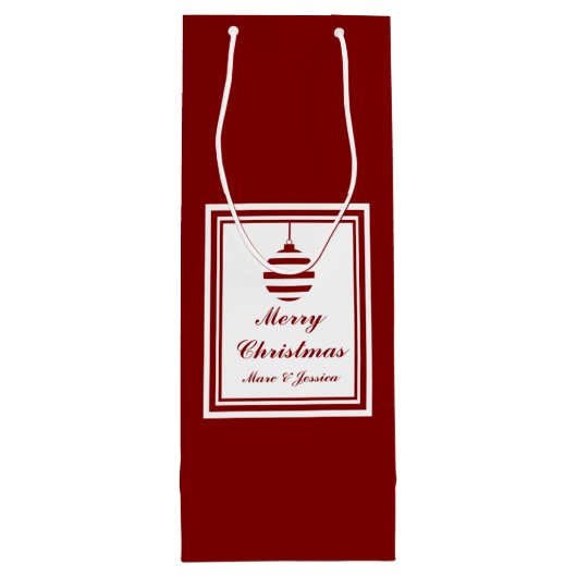 NOEL Kerst Rood & Wit Gepersonaliseerd Wijn Cadeautas (Achterkant)