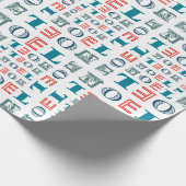 Noel Kerstfeestay, gemengd typografische patroon Cadeaupapier (Hoek)