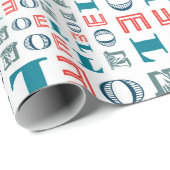 Noel Kerstfeestay, gemengd typografische patroon Cadeaupapier (Rol Hoek)