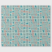 Noel Kerstfeestay, gemengd typografische patroon Cadeaupapier (Vlak)