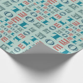 Noel Kerstfeestay, gemengd typografische patroon Cadeaupapier (Hoek)