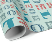 Noel Kerstfeestay, gemengd typografische patroon Cadeaupapier (Rol Hoek)