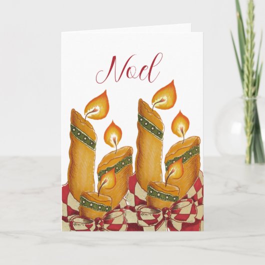 "Noel" Kerstkaars kerstkaart Kaart (Voorkant)
