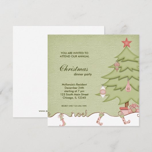 Noel Kerstmis Kaart (Voorkant / Achterkant)