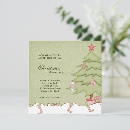 Noel Kerstmis Kaart (Staand voorkant)