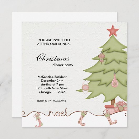 Noel Kerstmis Kaart (Voorkant / Achterkant)