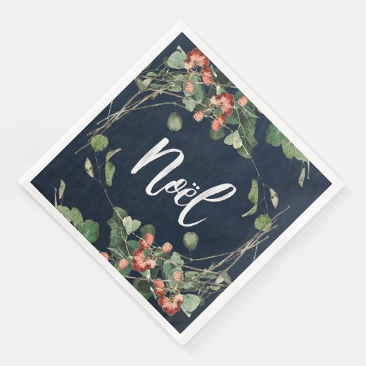 Noel/kerstmis met Berries Servet (Hoek)