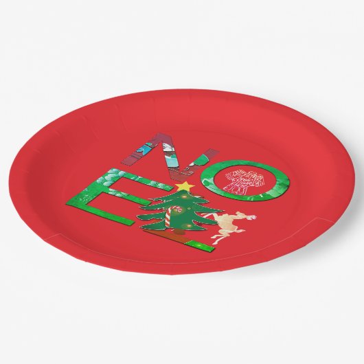 Noel Kerstmis Papieren Bordje (Gekanteld)