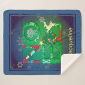 "Noel" Kerstmis Sherpa Deken (Voorkant (horizontaal))