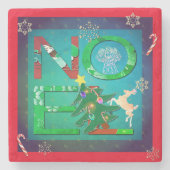 Noel Kerstmis Stenen Onderzetter (Voorkant)