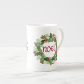 Noel Kerstmis Wreath | Festief Porselein Kop (Voorkant rechts)