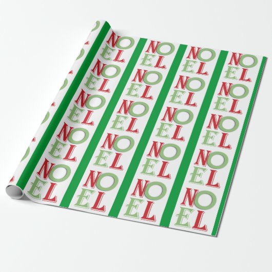 NOEL kerstpatroon inpakpapier (Uitgerold)