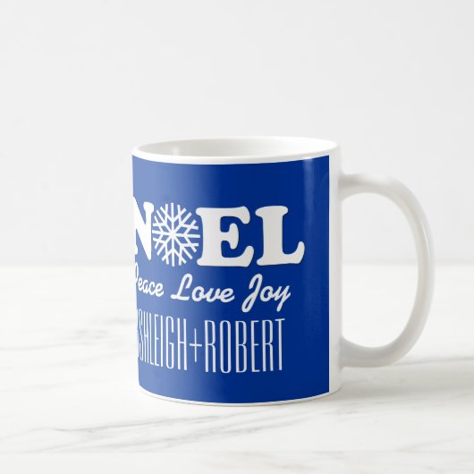 NOEL kerstsnowflake paren V02 BLUE Koffiemok (Rechts)
