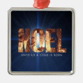 NOEL kerststal minimalistische kerst Metalen Ornament (Voorkant)