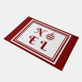 NOEL Kerstvakantie Rood en Wit Bauble Deurmat (Schuin)