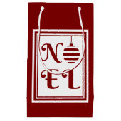 NOEL kerstvakantie rood en wit Klein Cadeauzakje (Voorkant)