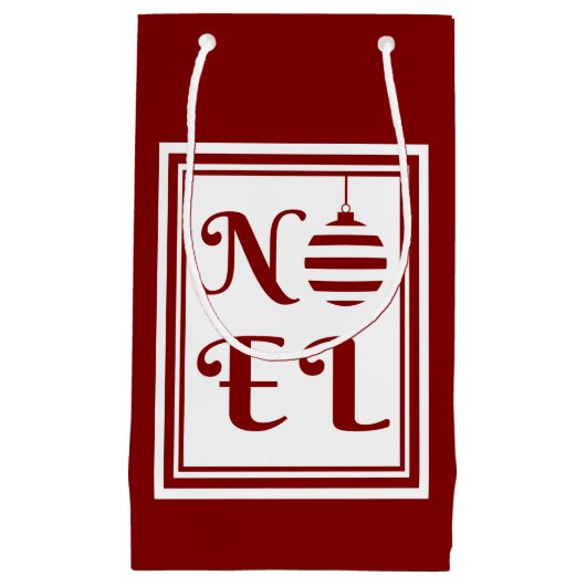 NOEL kerstvakantie rood en wit Klein Cadeauzakje (Voorkant)