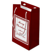 NOEL kerstvakantie rood en wit Klein Cadeauzakje (Achterkant Gekanteld)