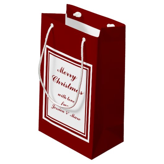 NOEL kerstvakantie rood en wit Klein Cadeauzakje (Achterkant Gekanteld)