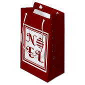 NOEL kerstvakantie rood en wit Klein Cadeauzakje (Voorkant Gekanteld)