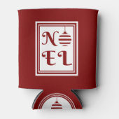 NOEL Kerstvakantie rood en wit personaliseren Blikjeskoeler (Voorkant)