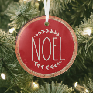 Noel Kerstvakantie Rood Glas Ornament