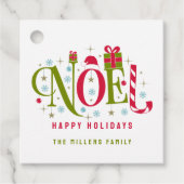 Noel kleurrijke en leuke typografie ontslag bedankjes labels (Voorkant)