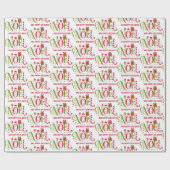 Noel kleurrijke en leuke typografie ontslag cadeaupapier (Vlak)