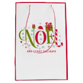 Noel kleurrijke en leuke typografie ontslag medium cadeauzakje (Voorkant)