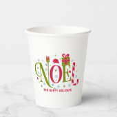 Noel kleurrijke en leuke typografie ontslag papieren bekers (Voorkant)